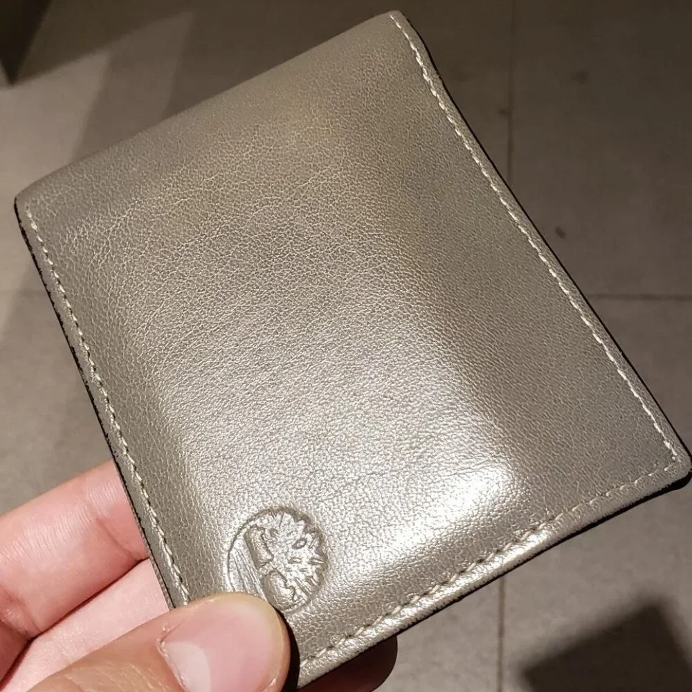 Mens Leather Wallet With Attached Flip Pocket, Grey (Fine Break), One Size